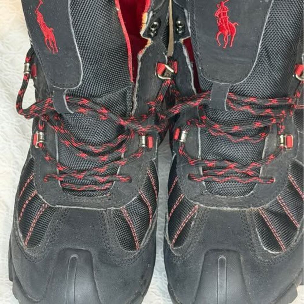 Polo Ralph Lauren Black Red Boots Soze 13